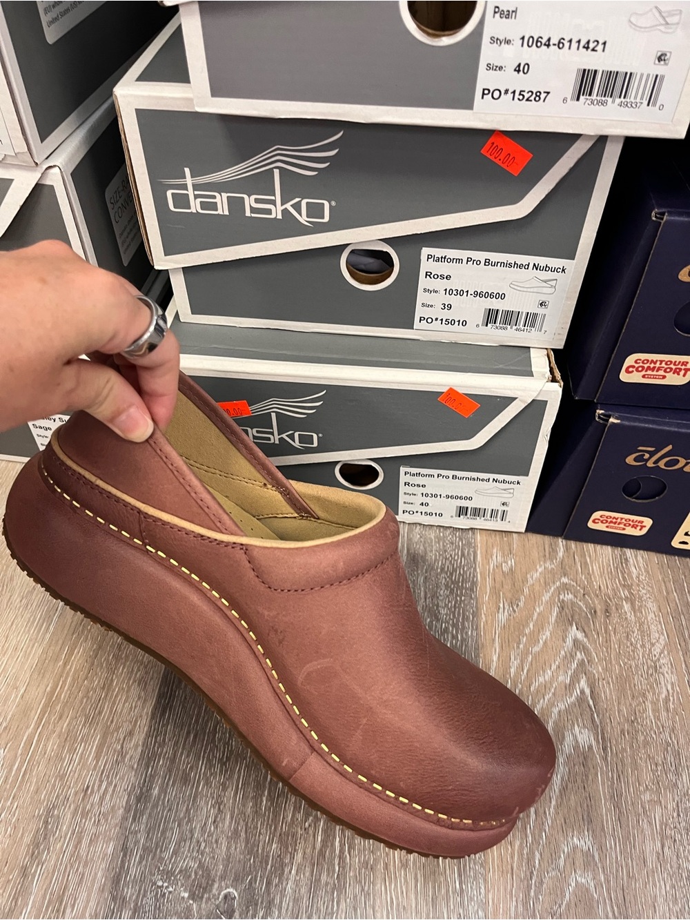 Dansko Men’s Burnished Rose Brown Slip-On Clog